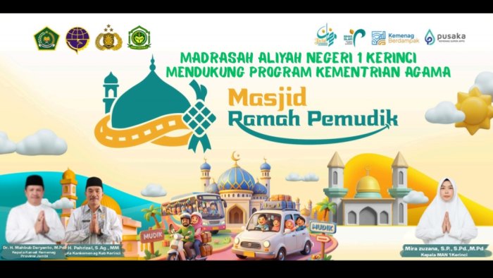 Peduli Pemudik, MAN 1 Kerinci Ambil Bagian dalam Program Masjid Ramah Pemudik di Masjid Raya Sebukar
