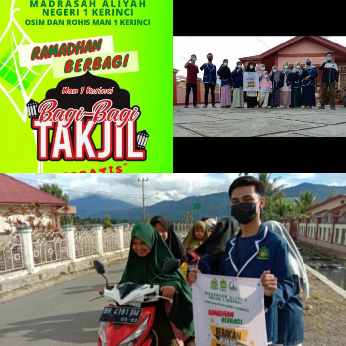 Osim dan Rohis MAN 1 Kerinci Berbagi Takjil di Bulan Ramadhan