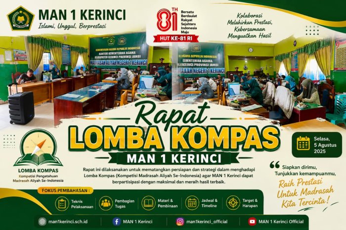 MAN 1 Kerinci Gelar Rapat Persiapan Lomba KOMPAS, Matangkan Strategi Raih Prestasi