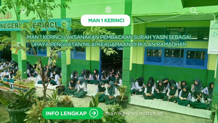 MAN 1 Kerinci Laksanakan Pembacaan Surah Yasin sebagai Penguatan Nilai Keagamaan di Bulan Ramadan