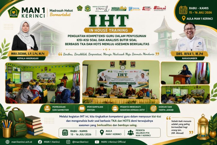 In House Training, Tingkatkan Kompetensi Guru dalam Penyusunan Kisi-Kisi dan Analisis Butir Soal Berbasis TKA dan HOTS In House Training, Tingkatkan Kompetensi Guru dalam Penyusunan Kisi-Kisi dan Analisis Butir Soal Berbasis TKA dan HOTS