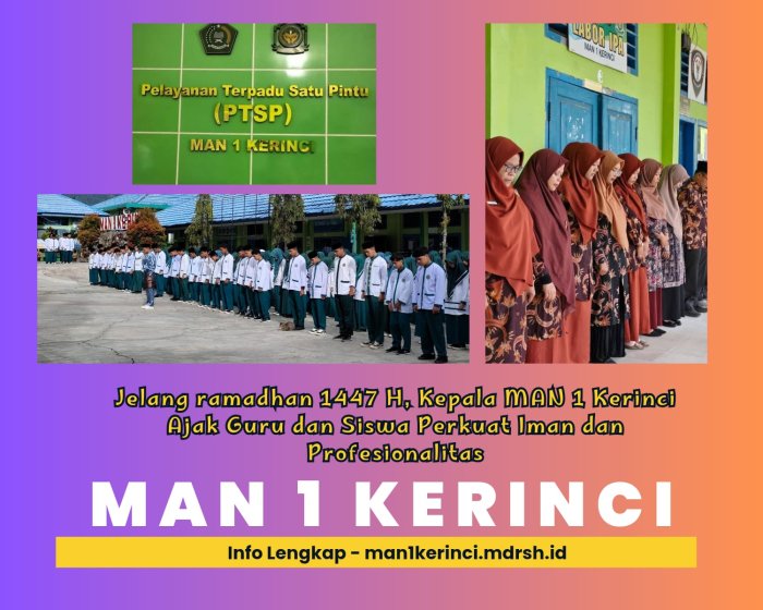 Jelang Ramadhan 1447 H, Kepala MAN 1 Kerinci Ajak Guru dan Siswa Perkuat Iman dan Profesionalitas