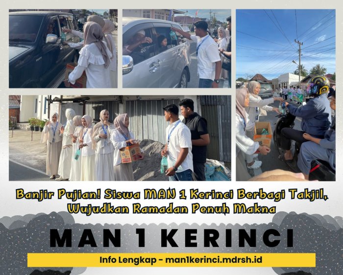 Banjir Pujian! Siswa MAN 1 Kerinci Berbagi Takjil, Wujudkan Ramadan Penuh Makna