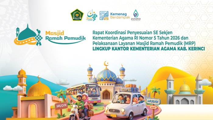 Kepala MAN 1 Kerinci Ikuti Rapat Koordinasi Penyesuaian SE Sekjen Kemenag dan Layanan Masjid Ramah Pemudik (MRP)