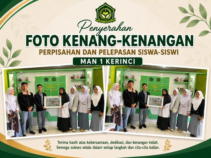Siswa Kelas XII MAN 1 Kerinci Serahkan Foto Kenang-Kenangan, Simbol Cinta dan Pengabdian untuk Almamater