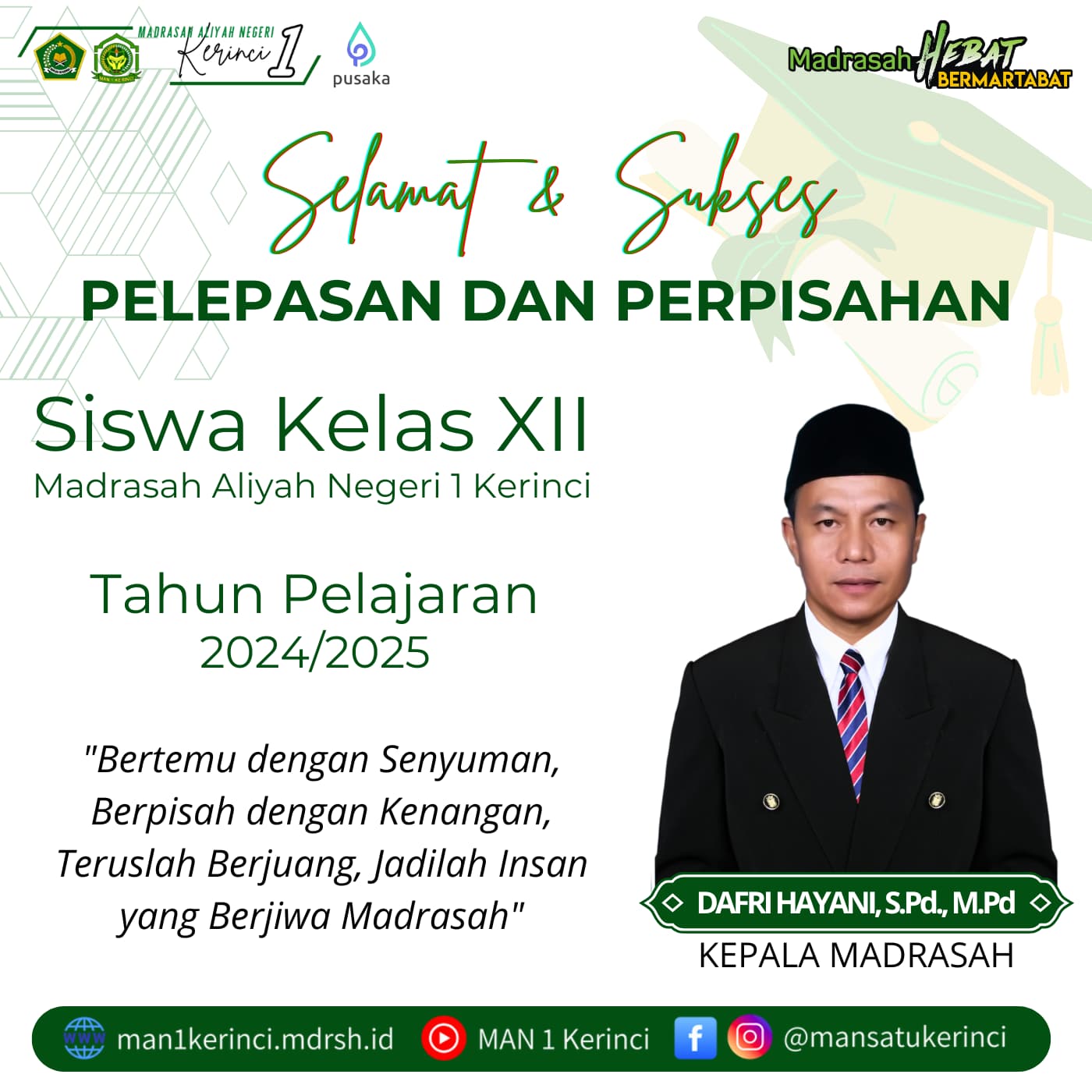 Tangis Haru Iringi Perpisahan Siswa Kelas 12 MAN 1 Kerinci: â€œKami Akan Selalu Menjadi Bagian dari Sekolah Iniâ€
