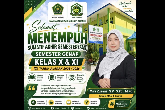 MAN 1 Kerinci Laksanakan Ujian Sumatif Akhir Semester Genap