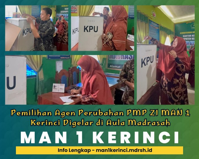 Pemilihan Agen Perubahan PMP ZI MAN 1 Kerinci Digelar di Aula Madrasah