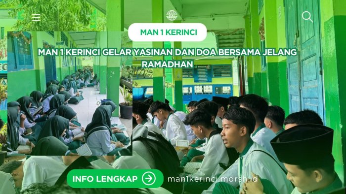 Yasinan dan Doa Bersama dalam rangka menyambut bulan suci Ramadhan
