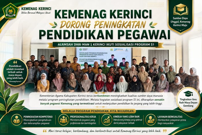 Kemenag Kerinci Dorong Peningkatan Pendidikan Pegawai, Alamsah dari MAN 1 Kerinci Ikuti Sosialisasi Program S1 Kemenag Kerinci Dorong Peningkatan Pendidikan Pegawai, Alamsah dari MAN 1 Kerinci Ikuti Sosialisasi Program S1