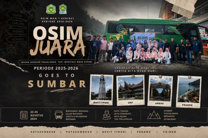 OSIM MAN 1 Kerinci Gelar Jara Goes to Sumbar, Bangun Kebersamaan dan Perluas Wawasan Siswa