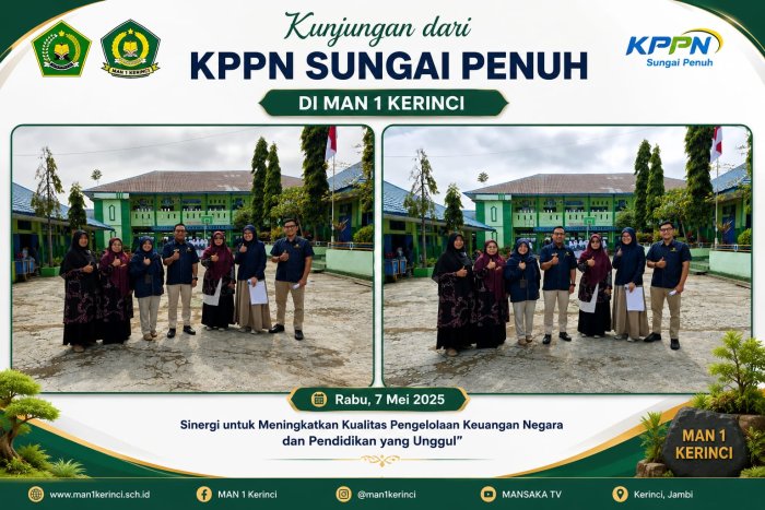 Kunjungan KPPN Sungai Penuh, MAN 1 Kerinci Lakukan Monev Pelaksanaan Anggaran dan Laporan Keuangan Kunjungan KPPN Sungai Penuh, MAN 1 Kerinci Lakukan Monev Pelaksanaan Anggaran dan Laporan Keuangan