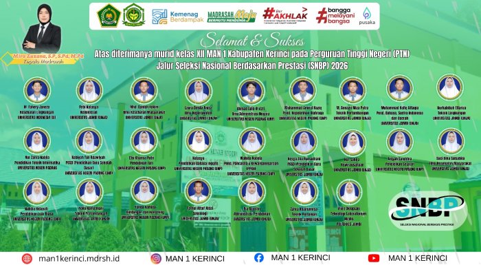 Efek Tembus UI dan PTN Favorit, Pendaftar MAN 1 Kerinci Meningkat Signifikan