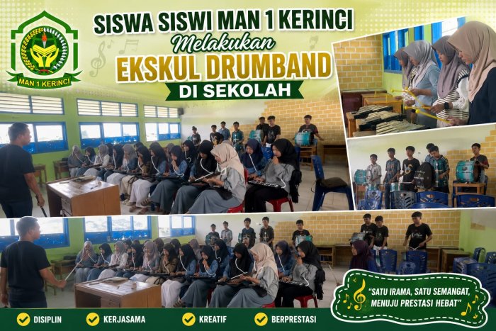 Ekstrakurikuler Drumband MAN 1 Kerinci Semakin Aktif, Siswa Asah Bakat dan Raih Prestasi