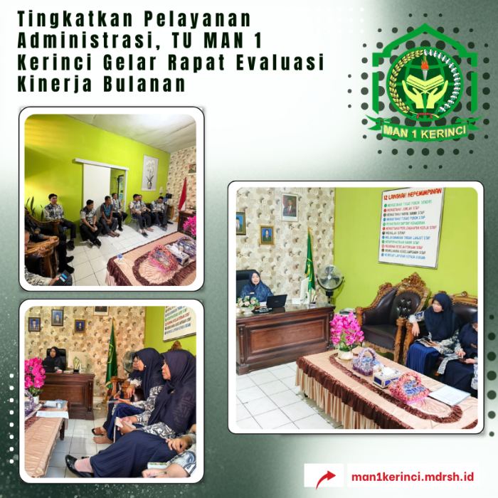 Tingkatkan Pelayanan Administrasi, TU MAN 1 Kerinci Gelar Rapat Evaluasi Kinerja Bulanan