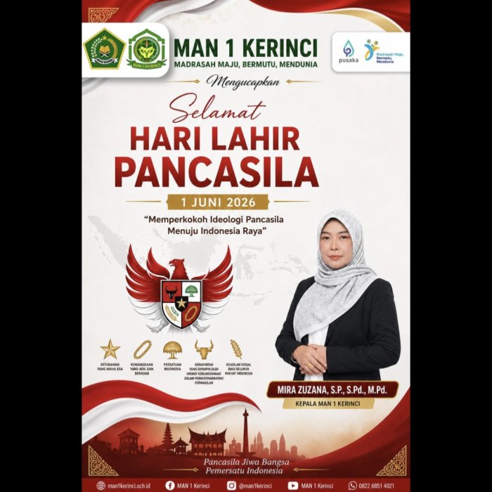 Peringatan Hari Lahir Pancasila 1 Juni 2026: MAN 1 Kerinci Teguh kan Nilai Kebangsaan dan Moderasi Beragama