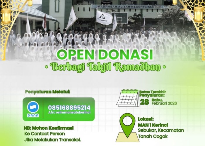 OSIM MAN 1 Kerinci Buka Donasi Berbagi Takjil Ramadhan 1447 H, Ajak Warga Tebar Kebaikan