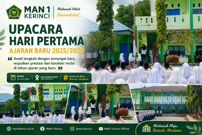 Upacara Hari Pertama Tahun Ajaran Baru 2025/2026, MAN 1 Kerinci Awali Langkah dengan Semangat dan Optimisme Upacara Hari Pertama Tahun Ajaran Baru 2025/2026, MAN 1 Kerinci Awali Langkah dengan Semangat dan Optimisme