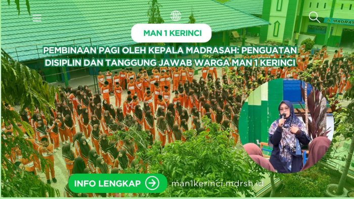 Tertib, Rapi dan sopan, Pesan Tegas Kepala MAN 1 Kerinci kepada Siswa